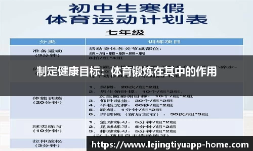 制定健康目标：体育锻炼在其中的作用